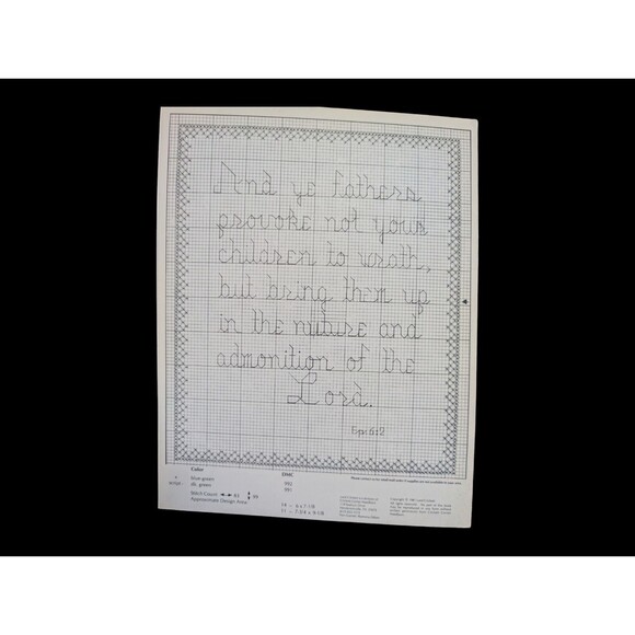 For Our Fathers Leaflet 1 Cross Stitch Lord Cricket Cross Vintage 1981 Christian - Picture 2 of 3